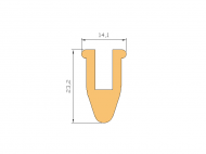 Perfil de Silicona P1041A - formato tipo U - forma irregular