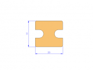 Perfil de Silicona P1059C - formato tipo Lampara - forma irregular