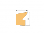 Perfil de Silicona P105CC - formato tipo Labiado - forma irregular