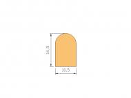 Perfil de Silicona P105G - formato tipo D - forma irregular