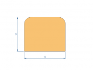 Perfil de Silicona P105HH - formato tipo D - forma irregular