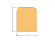 Perfil de Silicona P105O - formato tipo D - forma irregular