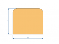 Perfil de Silicona P105Q - formato tipo D - forma irregular