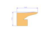 Perfil de Silicona P10682C - formato tipo Labiado - forma irregular