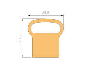 Perfil de Silicona P1077E - formato tipo D - forma irregular