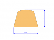Perfil de Silicona P10822G - formato tipo D - forma irregular