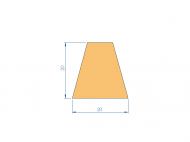 Perfil de Silicona P10822GE - formato tipo Trapecio - forma irregular