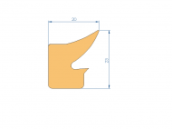 Perfil de Silicona P10822GH - formato tipo Labiado - forma irregular