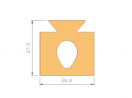 Perfil de Silicona P1093B - formato tipo Lampara - forma irregular