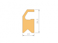 Perfil de Silicona P1093D - formato tipo Labiado - forma irregular