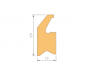 Perfil de Silicona P1093E - formato tipo Labiado - forma irregular