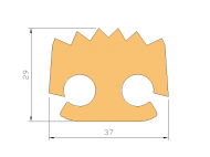 Perfil de Silicona P1093G - formato tipo Lampara - forma irregular