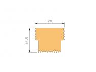 Perfil de Silicona P1093P - formato tipo T - forma irregular