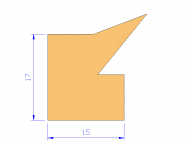 Perfil de Silicona P11185B - formato tipo Labiado - forma irregular