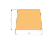 Perfil de Silicona P11185FM - formato tipo Trapecio - forma irregular