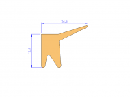 Perfil de Silicona P11185G - formato tipo Labiado - forma irregular