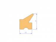 Perfil de Silicona P11185J - formato tipo Labiado - forma irregular