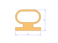 Perfil de Silicona P11185L - formato tipo Lampara - forma irregular