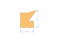 Perfil de Silicona P11185LL - formato tipo Labiado - forma irregular