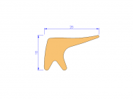 Perfil de Silicona P11185O - formato tipo Labiado - forma irregular