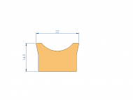 Perfil de Silicona P11185W - formato tipo D - forma irregular