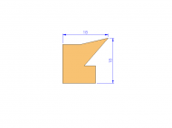 Perfil de Silicona P11238C - formato tipo Labiado - forma irregular