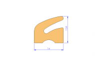 Perfil de Silicona P11238D - formato tipo Labiado - forma irregular