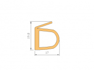 Perfil de Silicona P1152A - formato tipo D - forma irregular