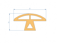 Perfil de Silicona P1152CE - formato tipo Lampara - forma irregular