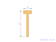 Perfil de Silicona P1152D - formato tipo T - forma irregular