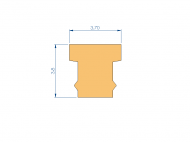 Perfil de Silicona P1152DI - formato tipo T - forma irregular