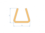 Perfil de Silicona P1152DM - formato tipo U - forma irregular