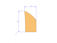 Perfil de Silicona P1152E - formato tipo Doble Agujero - forma irregular