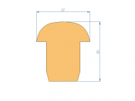 Perfil de Silicona P1152FV - formato tipo T - forma irregular