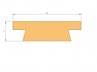 Perfil de Silicona P1152T - formato tipo T - forma irregular