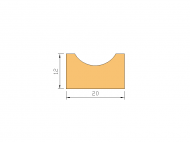 Perfil de Silicona P1158E1 - formato tipo Cuernos - forma irregular