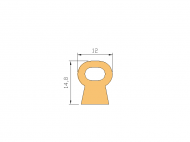 Perfil de Silicona P116 - formato tipo D - forma irregular