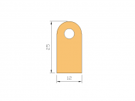 Perfil de Silicona P1162 - formato tipo D - forma irregular