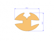 Perfil de Silicona P1167C - formato tipo Lampara - forma irregular