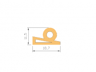 Perfil de Silicona P1185A - formato tipo Perfil de Silicona plano con Burbuja - forma irregular