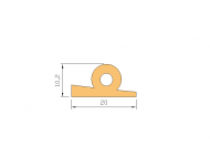 Perfil de Silicona P1185D - formato tipo Perfil de Silicona plano con Burbuja - forma irregular