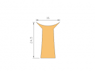 Perfil de Silicona P1185F - formato tipo Cuernos - forma irregular