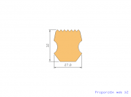 Perfil de Silicona P118A - formato tipo D - forma irregular