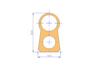 Perfil de Silicona P119GMFX - formato tipo D - forma irregular