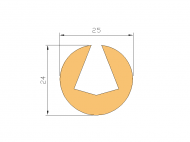 Perfil de Silicona P12 - formato tipo U - forma irregular