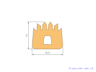 Perfil de Silicona P1201 - formato tipo D - forma irregular