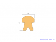 Perfil de Silicona P1214A - formato tipo Lampara - forma irregular