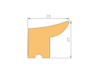 Perfil de Silicona P1228AK - formato tipo Labiado - forma irregular