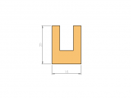 Perfil de Silicona P1228AV - formato tipo U - forma irregular