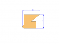 Perfil de Silicona P1228AZ - formato tipo Labiado - forma irregular